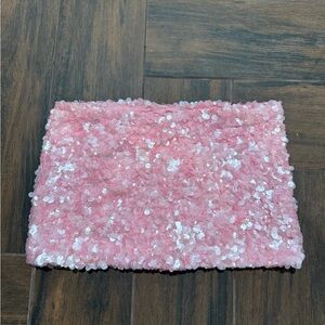 Brand New edikted low-rise Pink Sequin Skirt NWT size xs